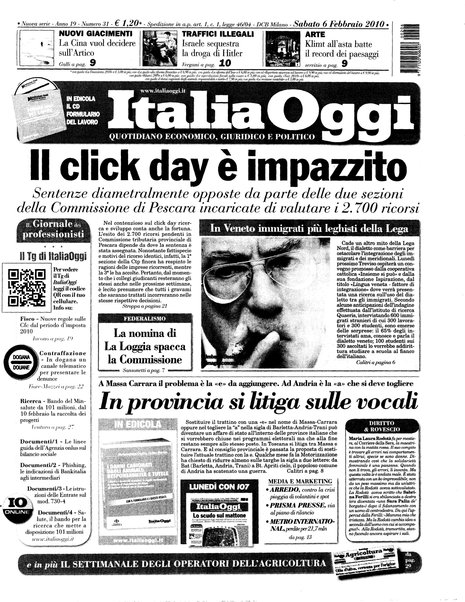 Italia oggi : quotidiano di economia finanza e politica